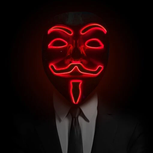 Led Mask Anonymous Red