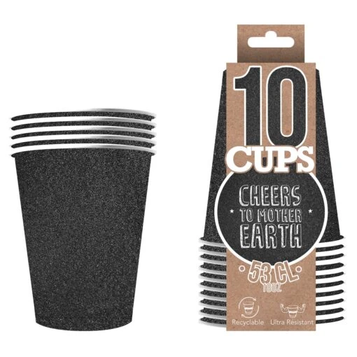 10 Gobelets Scintillants Noirs 53cl